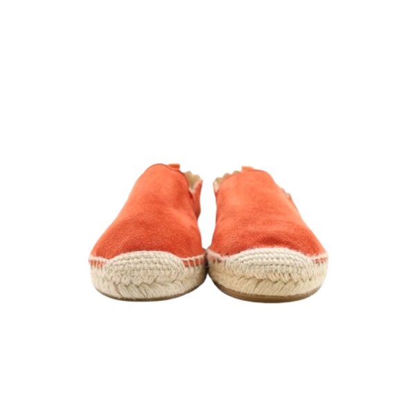 Carmen Saiz Scalloped Orange Red Suede Flat Espadrilles - 6/EU 37. Made in Spain - Picture 2 of 7